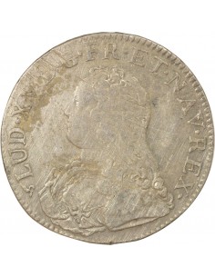 Louis XV Aux Rameaux d'Olivier 1 écu Argent 1726 B Rouen 2