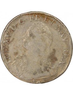 Louis XV Aux Rameaux d'Olivier 1 écu Argent 1727 L Bayonne 2