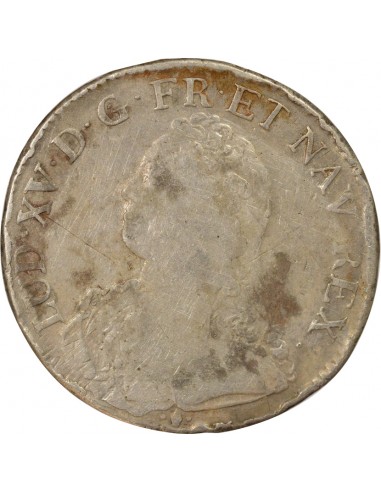 Louis XV Aux Rameaux d'Olivier 1 écu Argent 1727 L Bayonne