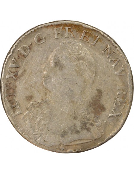 Louis XV Aux Rameaux d'Olivier 1 écu Argent 1727 L Bayonne