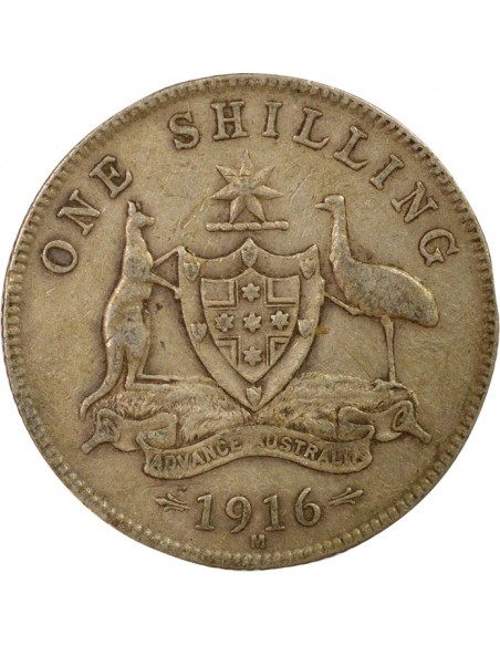 Empereur des Indes 1 shilling Argent 1916 M Melbourne