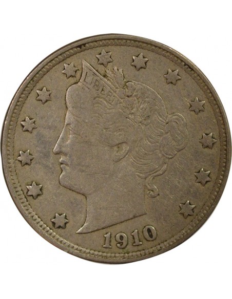 USA Liberty Nickel Dime Nickel 1910 Philadelphie