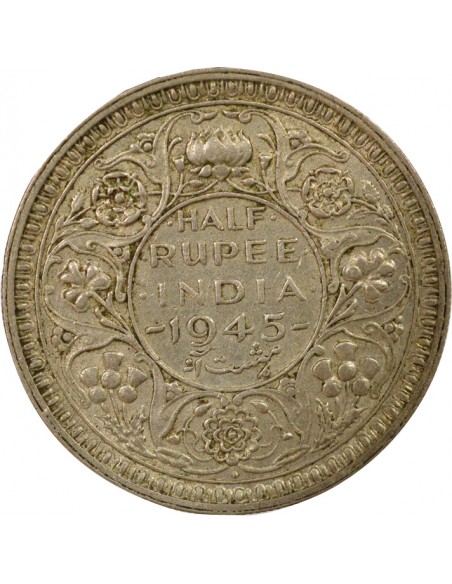 Empereur des Indes Petit 5 1/2 roupie Argent 1945 B Bombay