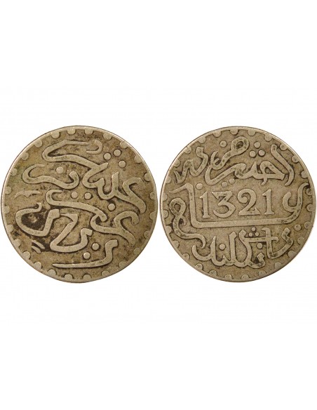 Maroc Abd al-Aziz 1/2 dirham Argent 1321 AH (1903) Londres