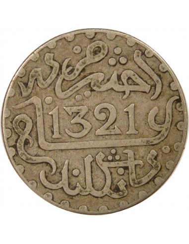 Maroc Abd al-Aziz 1/2 dirham Argent 1321 AH (1903) Londres