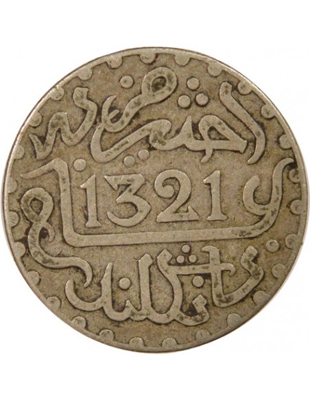 Maroc Abd al-Aziz 1/2 dirham Argent 1321 AH (1903) Londres