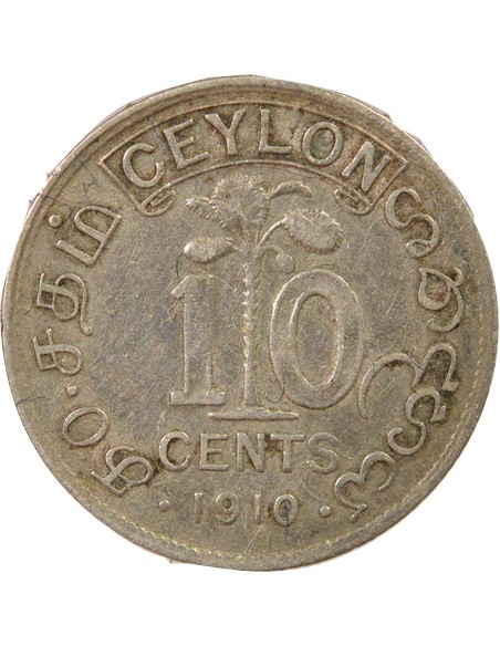 Empereur des Indes 10 cents Argent 1910 Londres