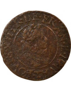 Louis XIII Type 2 1 double tournois Cuivre 1616 T Nantes 2