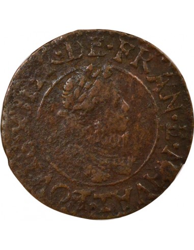Louis XIII Type 2 1 double tournois Cuivre 1616 T Nantes