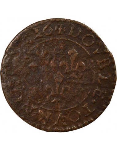 Louis XIII Type 2 1 double tournois Cuivre 1616 T Nantes