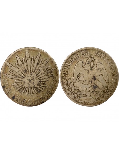 Mexique 2 reales Argent 1863 Mo Mexico City
