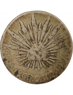 Mexique 2 reales Argent 1863 Mo Mexico City 2