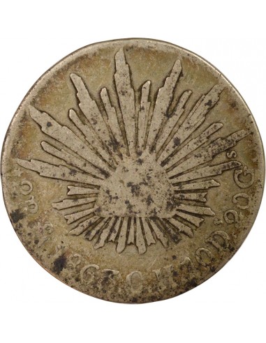 Mexique 2 reales Argent 1863 Mo Mexico City