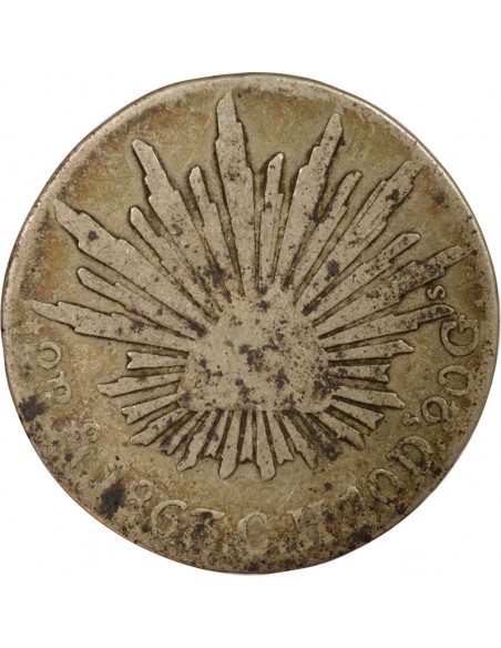 Mexique 2 reales Argent 1863 Mo Mexico City