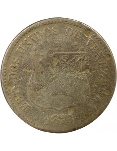Venezuela 10 centavos Nickel-Laiton 1876 Philadelphie 2