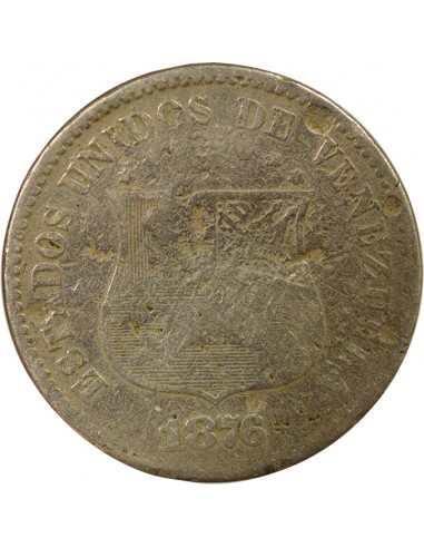 Venezuela 10 centavos Nickel-Laiton 1876 Philadelphie