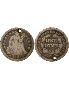USA Seated Liberty Dime Argent 1853 Philadelphie