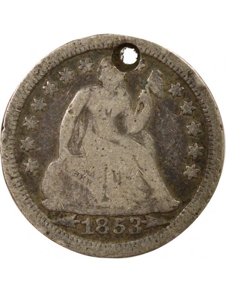USA Seated Liberty Dime Argent 1853 Philadelphie