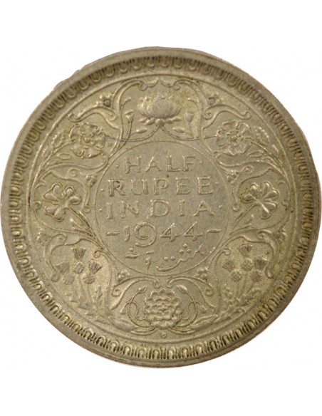 Empereur des Indes 1/2 roupie Argent 1944 B Bombay
