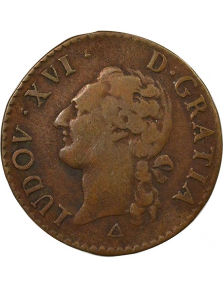 Louis XIV A l'Ecu 1/2 sol Cuivre 1789 R Orléans