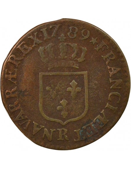 Louis XIV A l'Ecu 1/2 sol Cuivre 1789 R Orléans