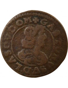 Gaston d'Orléans Type 16 Double Tournois Cuivre 1642 Trévoux 2