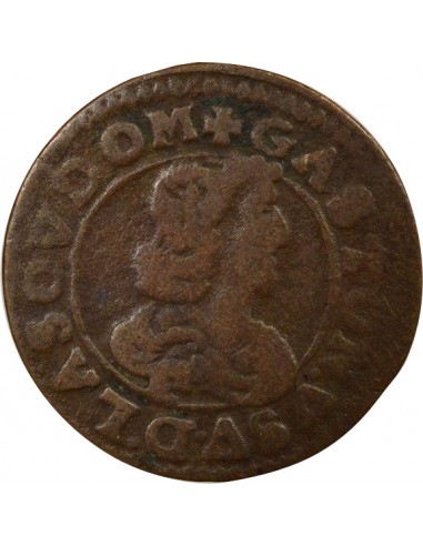 Gaston d'Orléans Type 16 Double Tournois Cuivre 1642 Trévoux