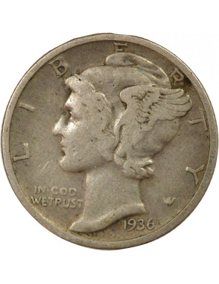 USA Mercury Dime Argent 1936 Philadelphie