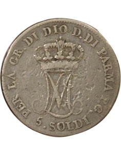 Etats Italiens Marie-Louise d'Autriche 5 soldi Argent 1815 Parme 2