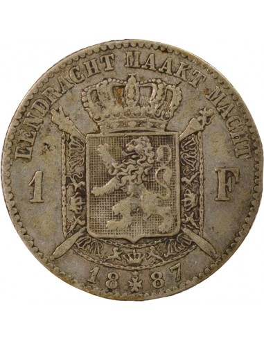 en Néerlandais 1 franc Argent 1887 B. Bruxelles