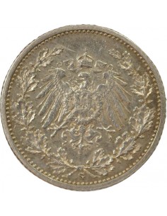 Allemagne 1/2 mark Argent 1913 G Karlsruhe 2