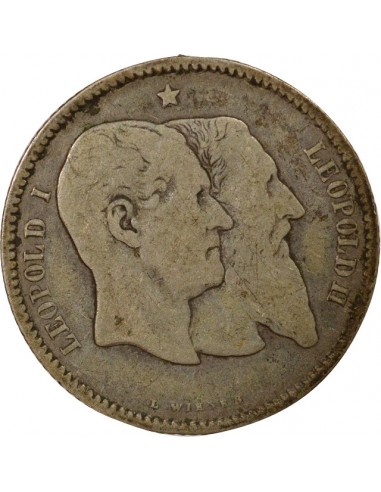 Roi des Belges Anniversaire de l'Indépendance 1 franc Argent 1880 B. Bruxelles
