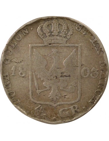 Etats Allemands (Prusse) Frédéric-Guillaume III 4 groschen Billon 1804 A Berlin