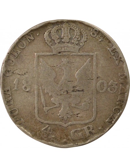 Etats Allemands (Prusse) Frédéric-Guillaume III 4 groschen Billon 1804 A Berlin