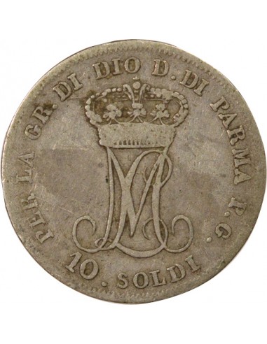 Etats Italiens Marie-Louise d'Autriche 10 soldi Argent 1815 Parme
