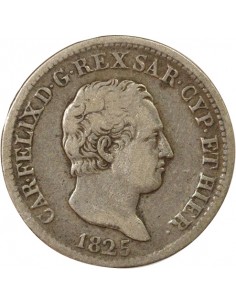 Sardaigne Charles-Félix 50 centesimi Argent 1825 T Turin 2
