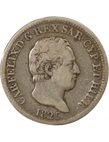 Sardaigne Charles-Félix 50 centesimi Argent 1825 T Turin
