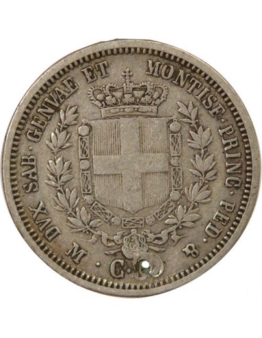 Sardaigne Victor Emmanuel II 50 centesimi Argent 1860 M Milan