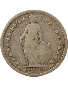Suisse Helvetia debout 1/2 franc Argent 1879 Berne 2