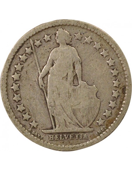 Suisse Helvetia debout 1/2 franc Argent 1879 Berne