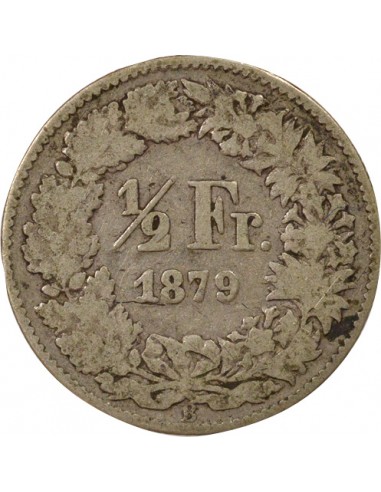 Suisse Helvetia debout 1/2 franc Argent 1879 Berne
