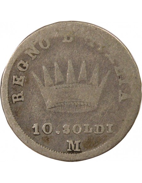 Roi d'Italie 10 soldi Argent 1809 M Milan
