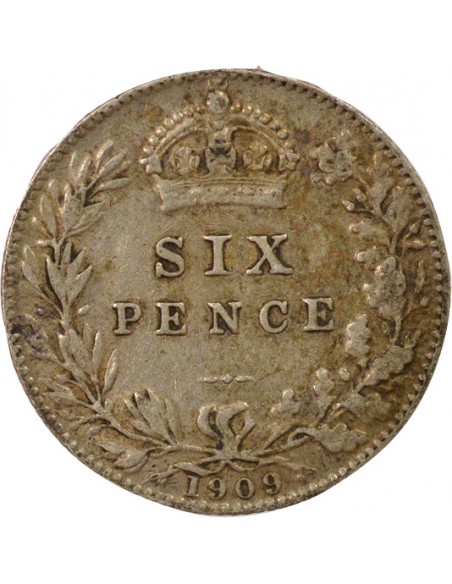 Empereur des Indes 6 pence Argent 1909 Londres