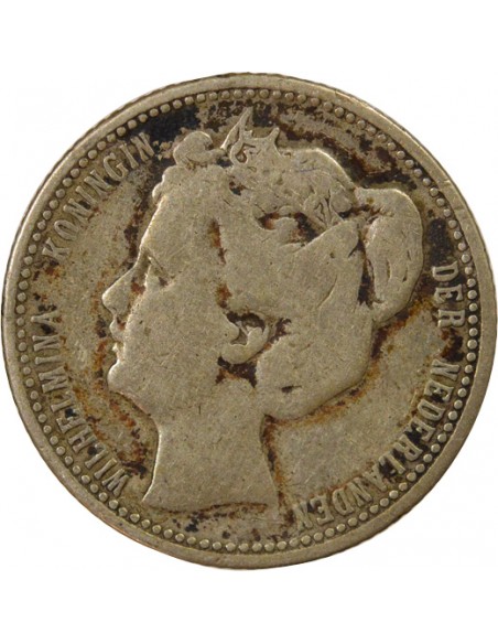Pays-Bas Wilhelmina I 25 cents Argent 1901 Utrecht