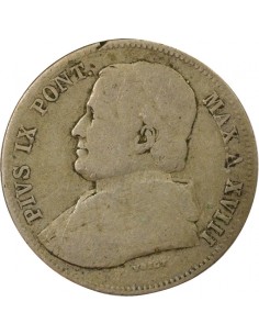 Vatican Pie IX 20 baiocchi Argent 1863 R Rome 2