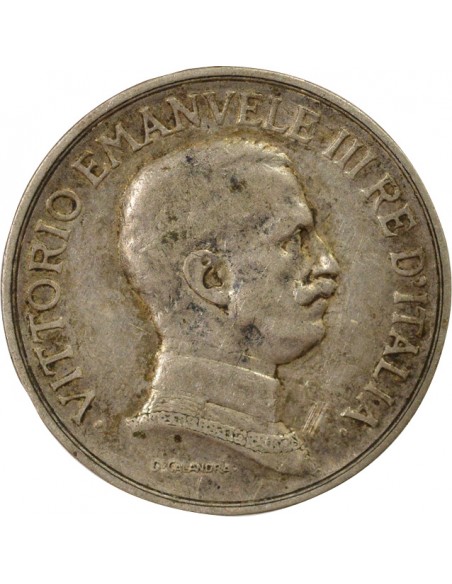 Italie Vittorio Emanuele III 1 lire Argent 1915 R Rome
