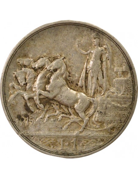 Italie Vittorio Emanuele III 1 lire Argent 1915 R Rome