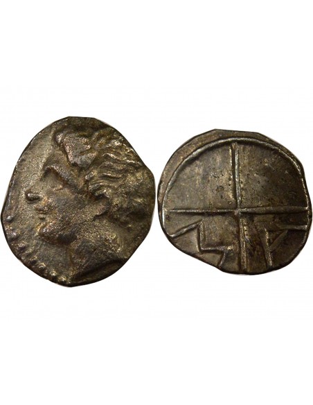 Gaule Tête à gauche 1 obole Argent 200-121 Av JC