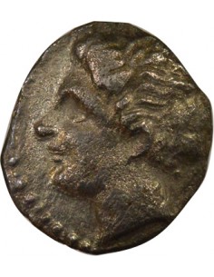 Gaule Tête à gauche 1 obole Argent 200-121 Av JC 2