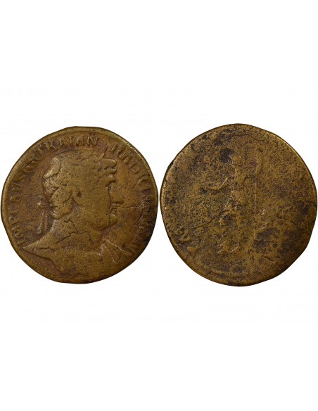 Rome Empire Hadrien Virtus Sesterce Laiton 122 R Rome